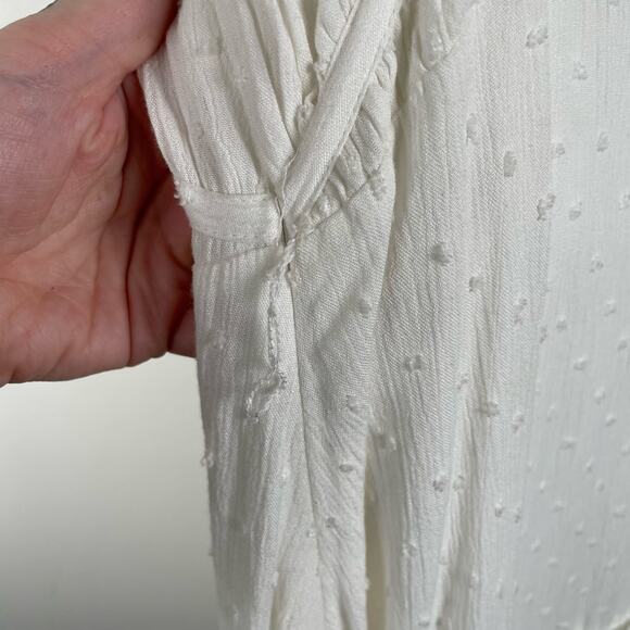 PAIGE Inesa Midi Dress White Coquette Minimalist Size L Party Wedding Guest - Picture 8 of 13